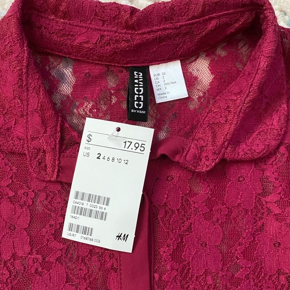 🦋5/$25 DIVIDED by H&M Lace Button Up Halter Tank - Picture 6 of 8